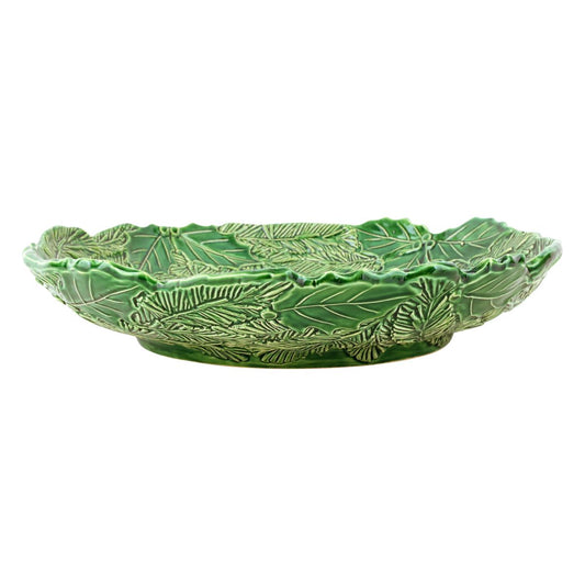 VIETRI Lastra Holiday Green Figural Shallow Bowl