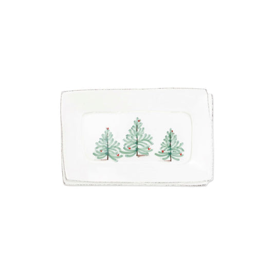 VIETRI Lastra Holiday Small Rectangular Tray