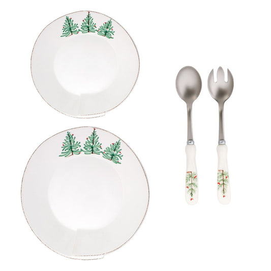 VIETRI Lastra Holiday 3-Piece Serveware Set