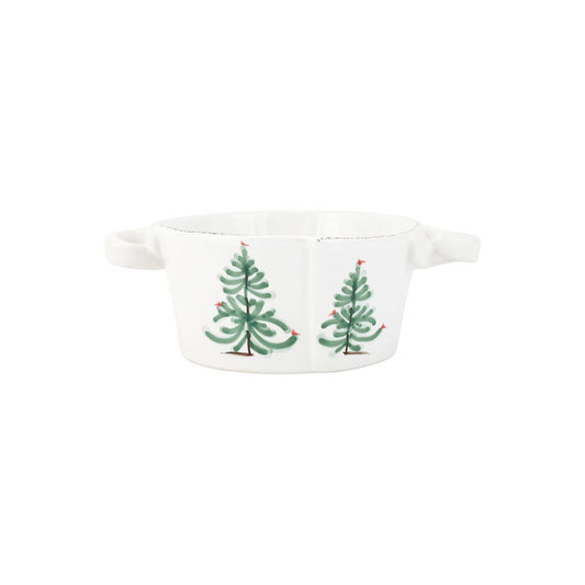 Vietri Lastra Holiday Small Handled Bowl