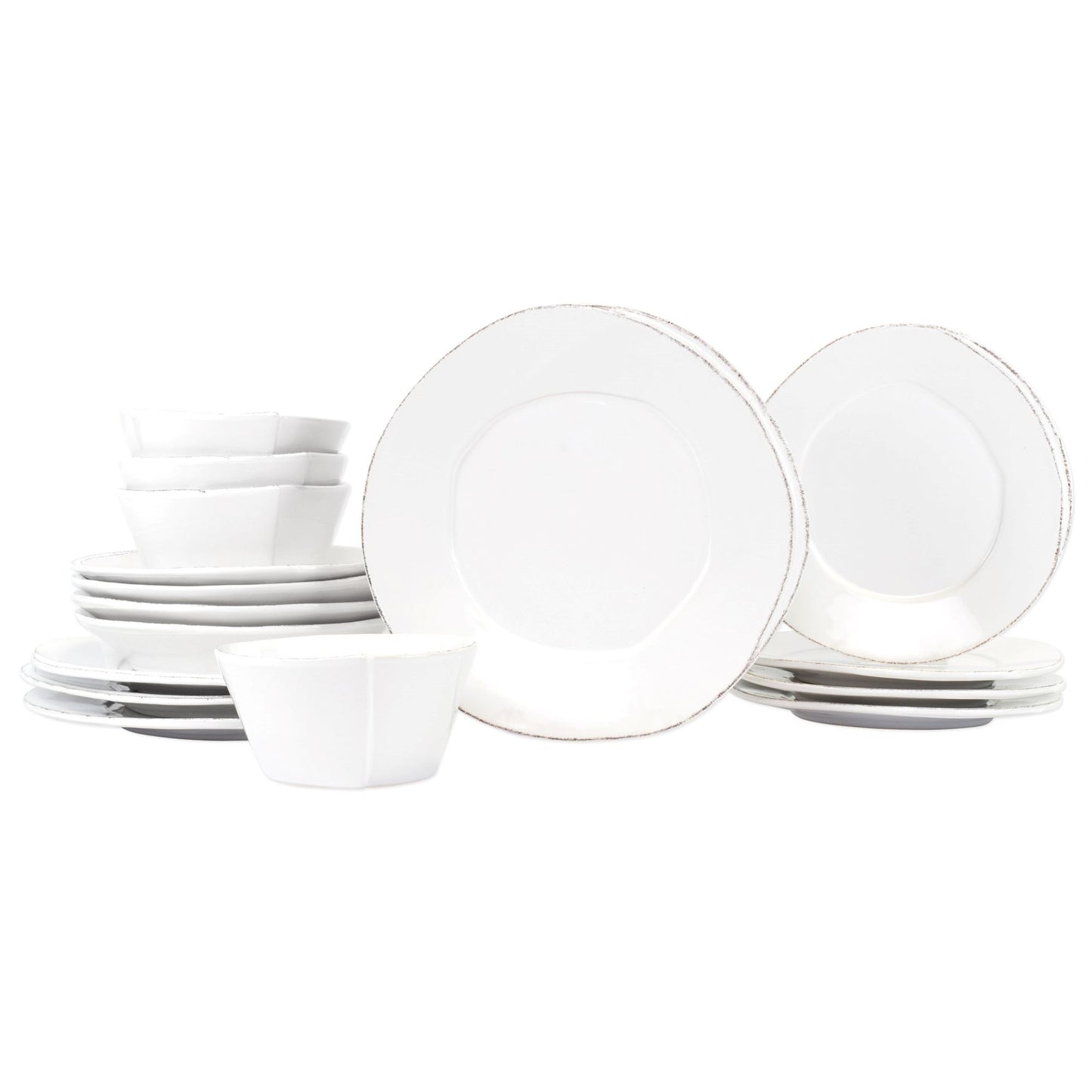 VIETRI Lastra White Sixteen-Piece Place Setting