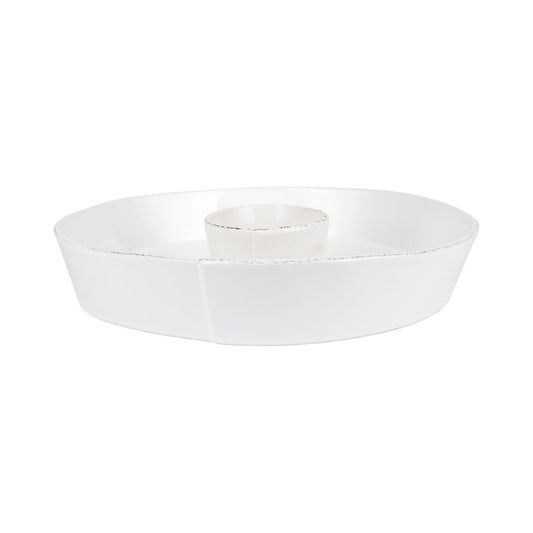 VIETRI Lastra White Chip and Dip