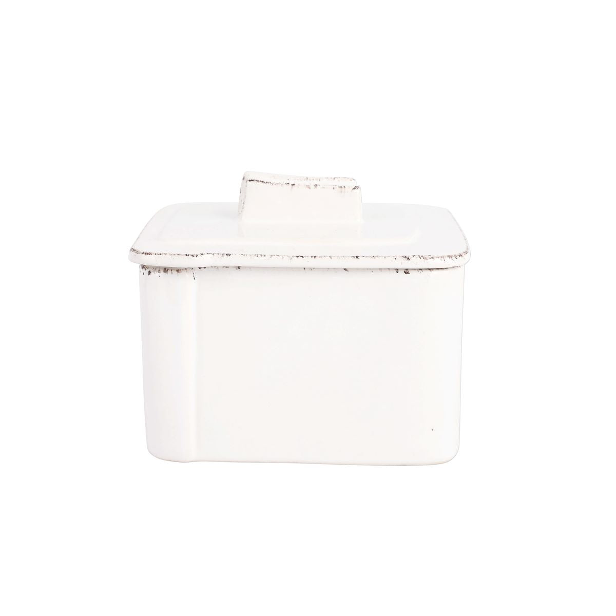 VIETRI Lastra White Tea Canister