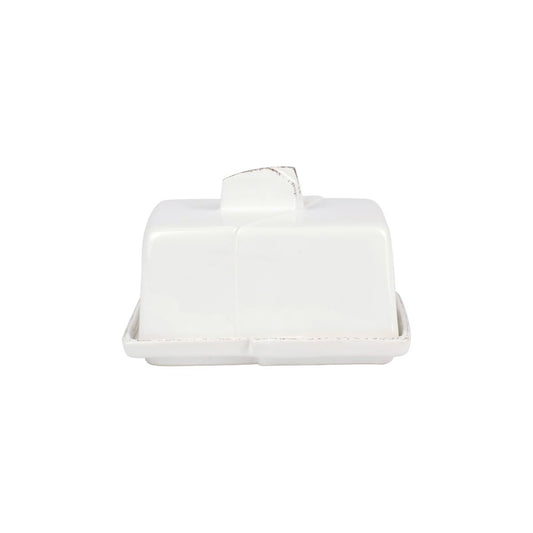 VIETRI Lastra White Butter Dish