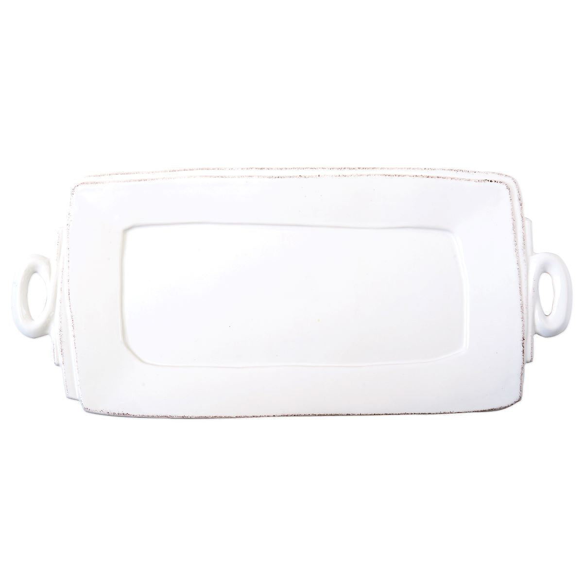 VIETRI Lastra White Handled Rectangular Platter