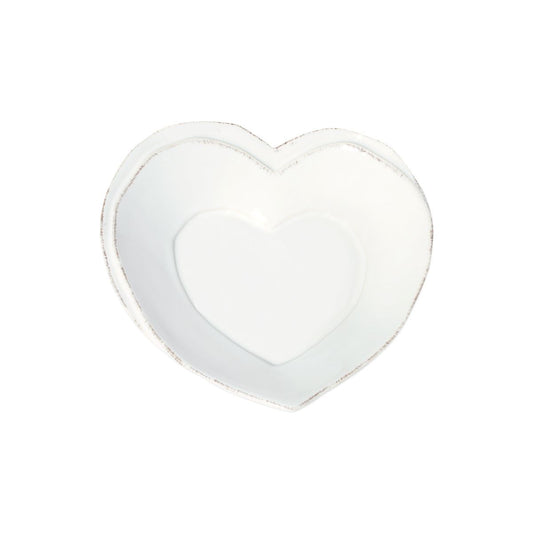 VIETRI Lastra White Heart Dish