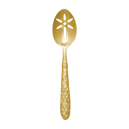 VIETRI Martellato Gold Slotted Serving Spoon