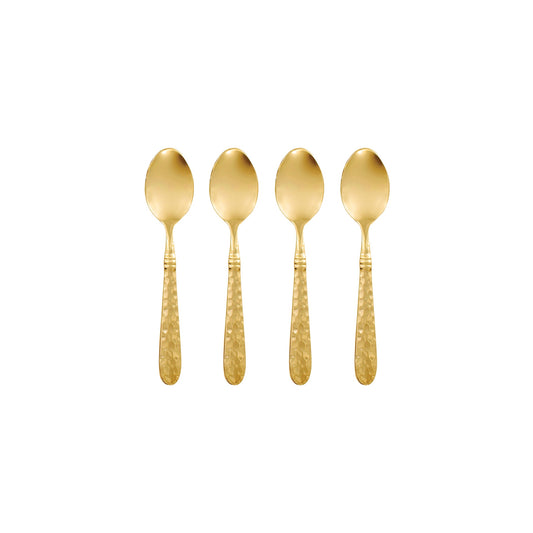 VIETRI Martellato Gold Demitasse Spoons - Set of 4