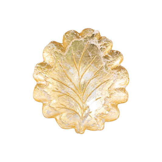 VIETRI Moon Glass Leaf Salad Plate