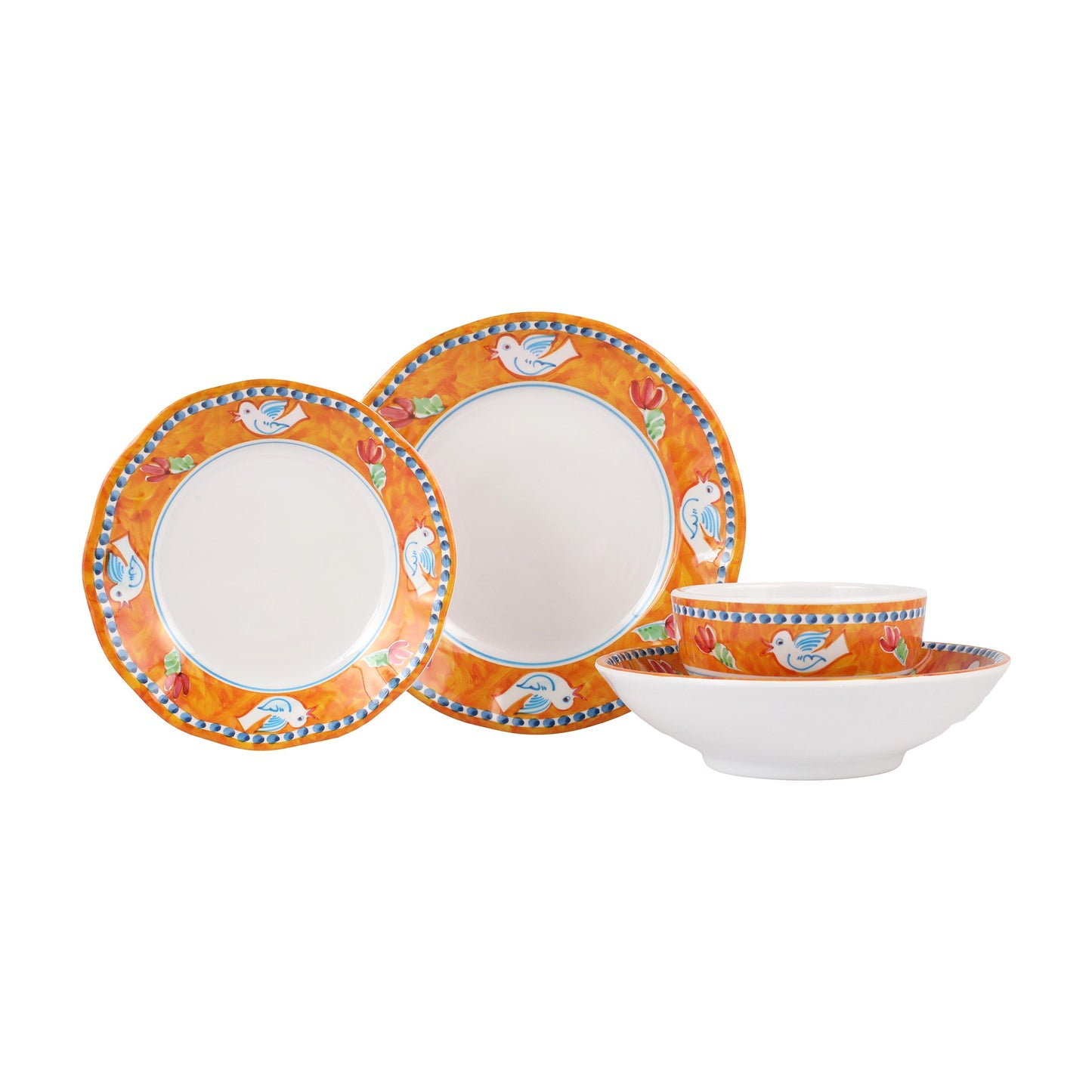 VIETRI Melamine Campagna Uccello Four-Piece Place Setting