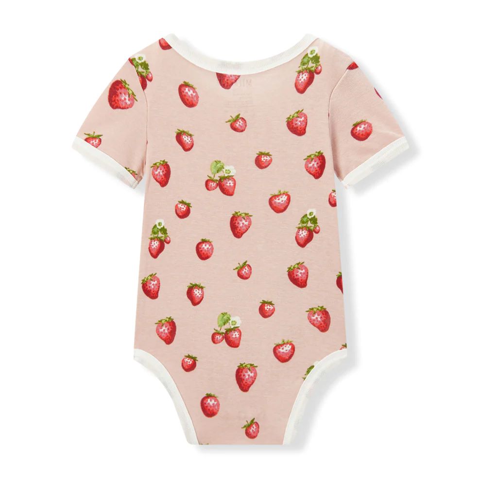 Milkbarn Strawberry Organic Cotton One Piece