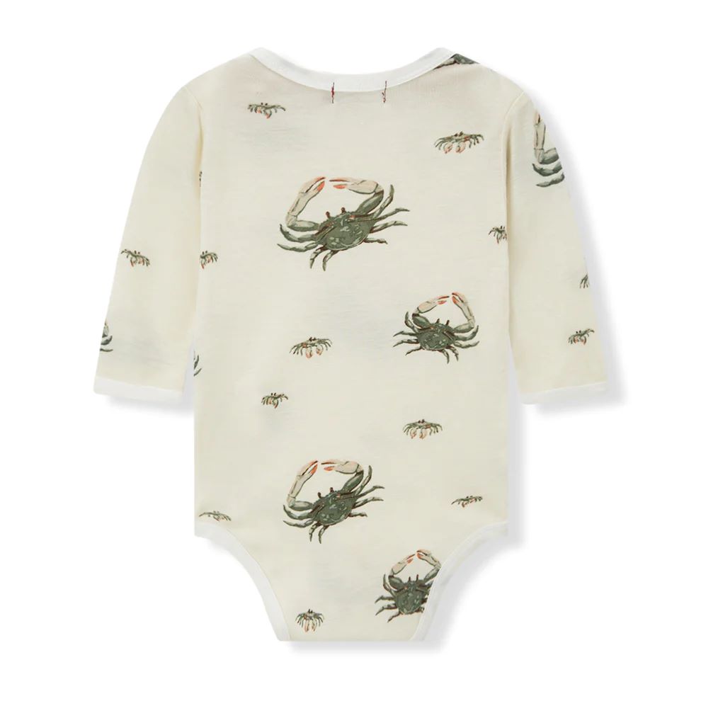 Milkbarn Coastal Crab Bamboo Long Sleeve One Piece