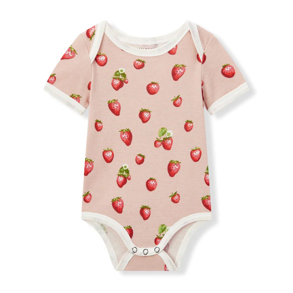 Milkbarn Strawberry Organic Cotton One Piece