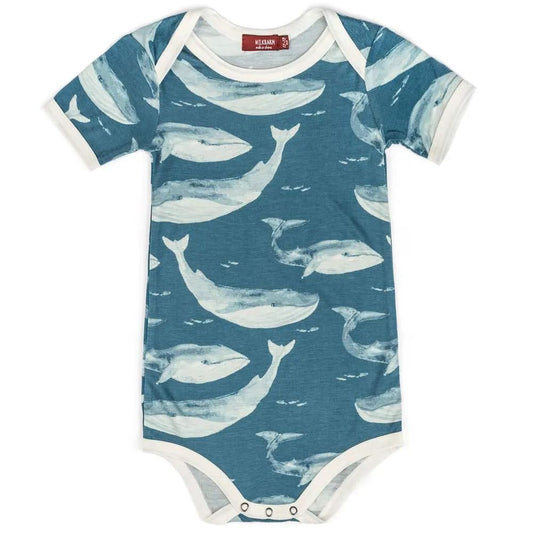 Milkbarn Blue Whale Bamboo One Piece