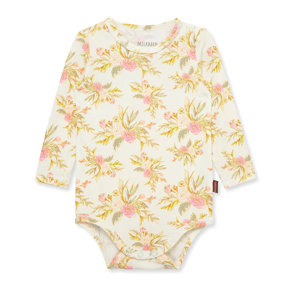 Milkbarn Vintage Floral Bamboo Stretch Long Sleeve One Piece