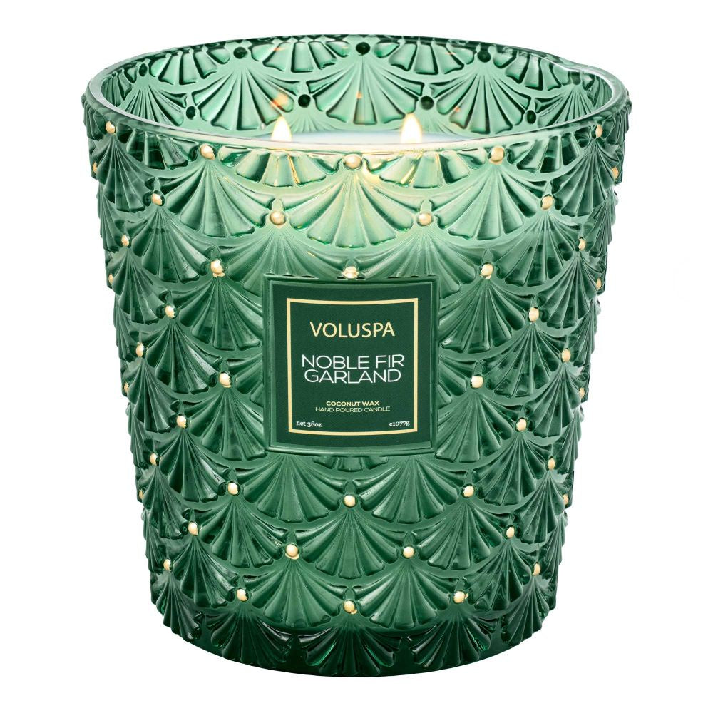 Voluspa Noble Fir Garland 3 Wick Hearth Candle