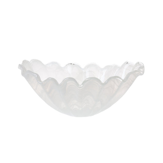 VIETRI Onda Glass White Medium Centerpiece