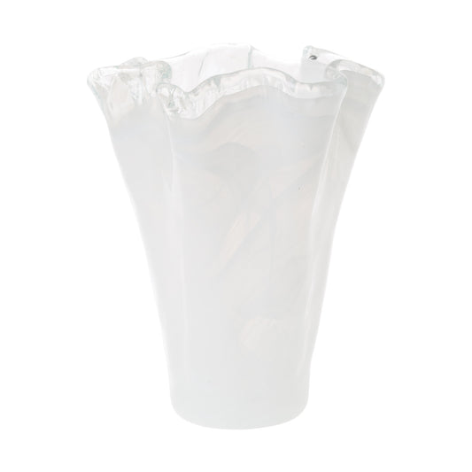 VIETRI Onda Glass White Medium Vase
