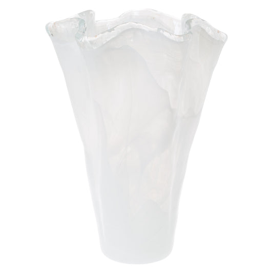 VIETRI Onda Glass White Large Vase