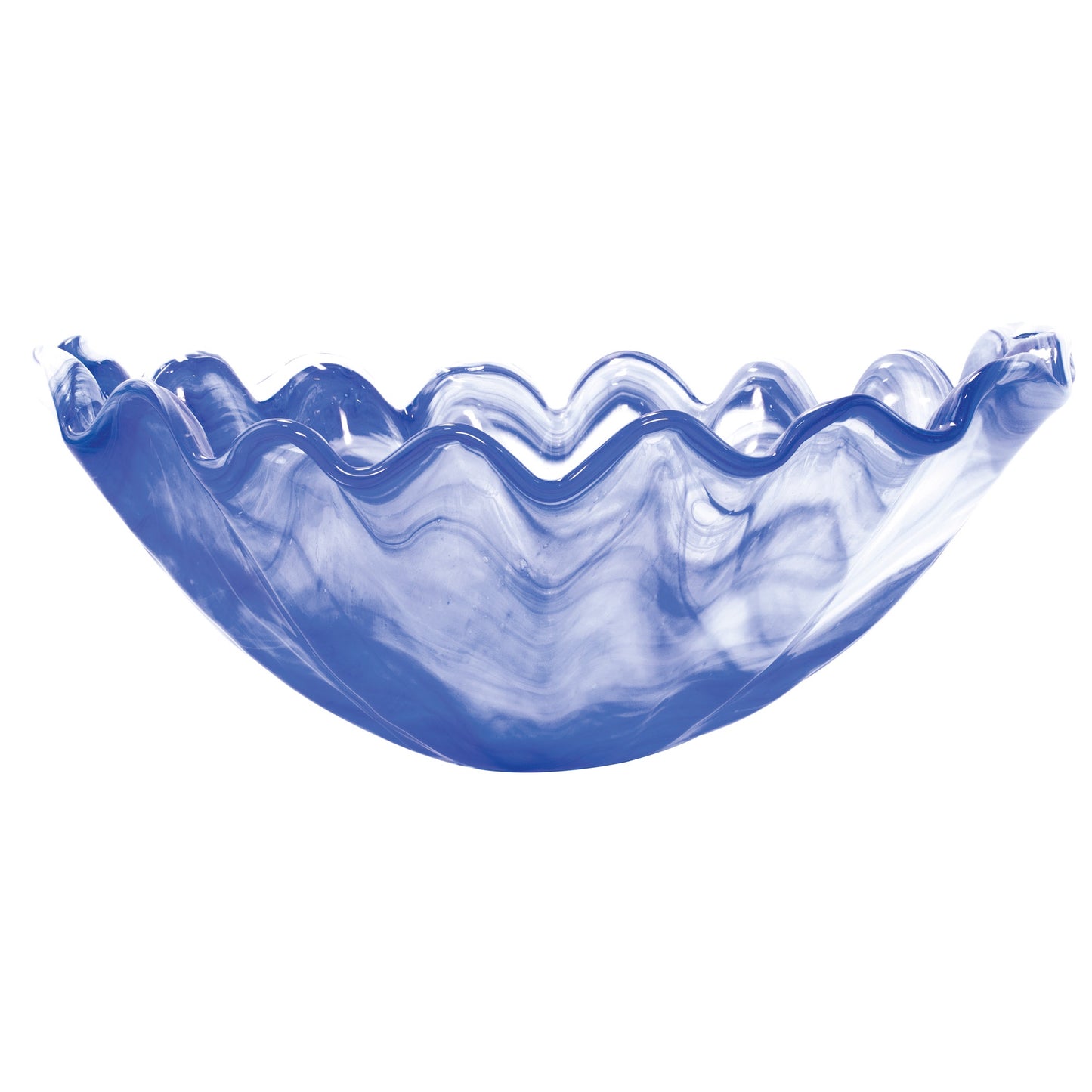 VIETRI Onda Glass Cobalt Large Centerpiece