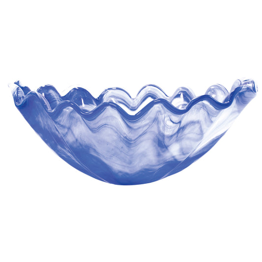 VIETRI Onda Glass Cobalt Large Centerpiece