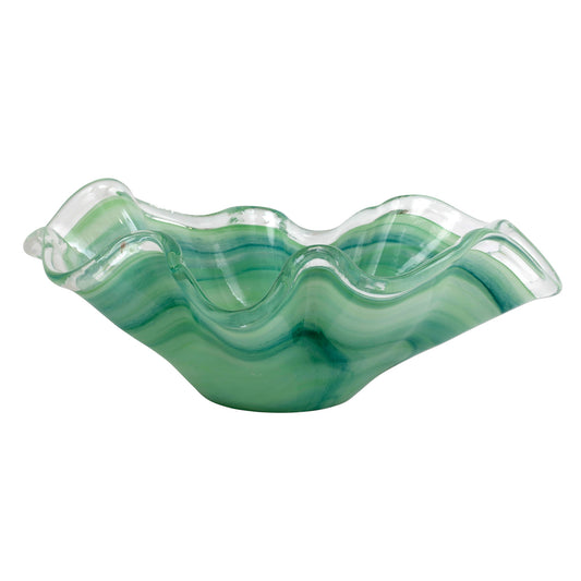 VIETRI Onda Glass Green Large Bowl