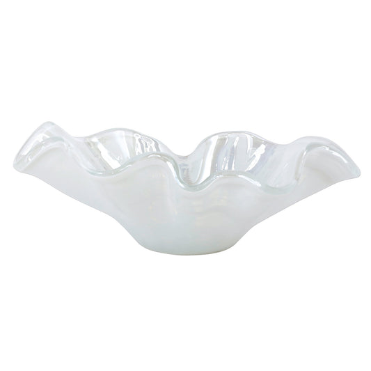 VIETRI Onda Glass White Large Bowl