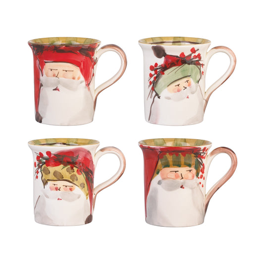 VIETRI Old St. Nick Assorted Mugs - Set of 4