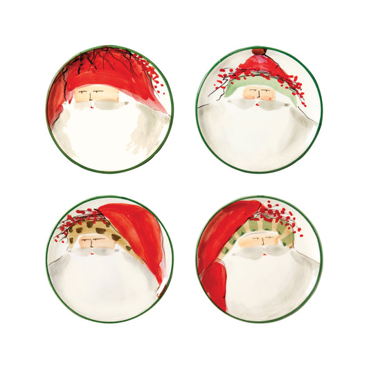 VIETRI Old St. Nick Assorted Canape Plates - Set of 4