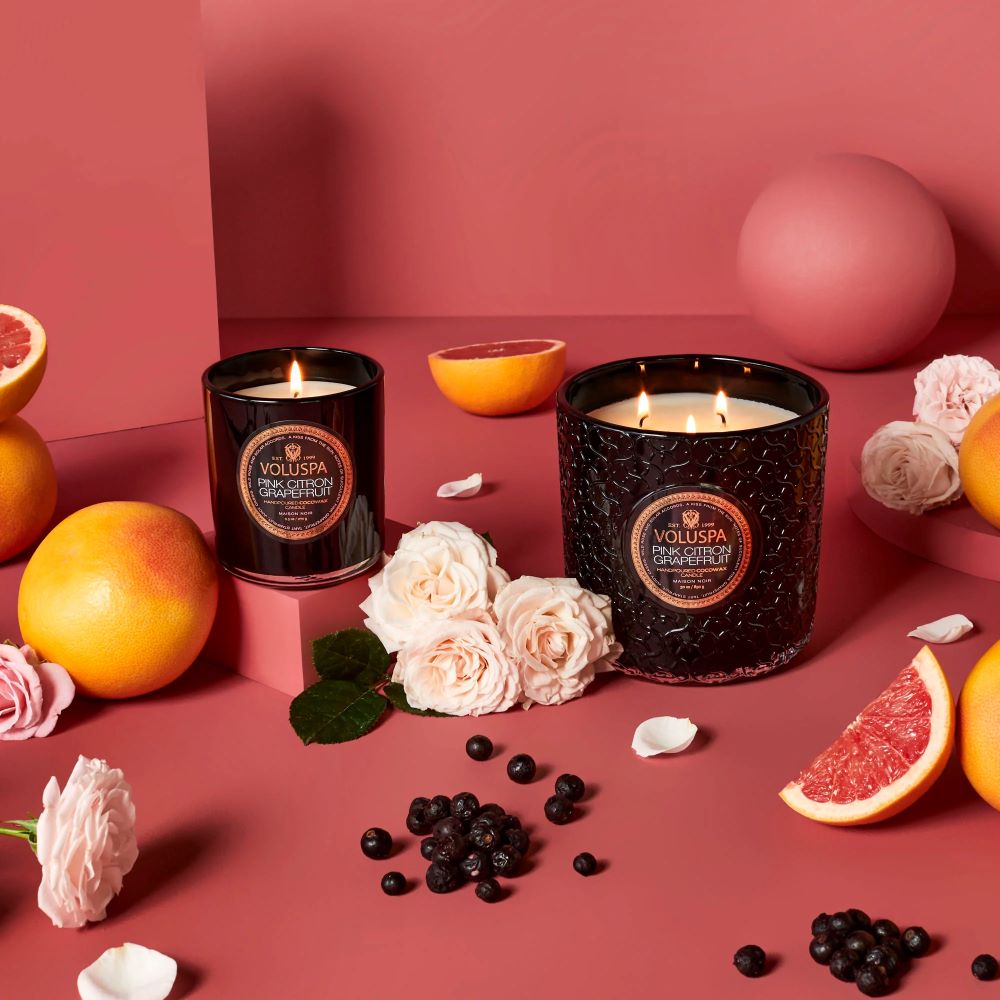 Voluspa Pink Citron Grapefruit Boxed Luxe Candle