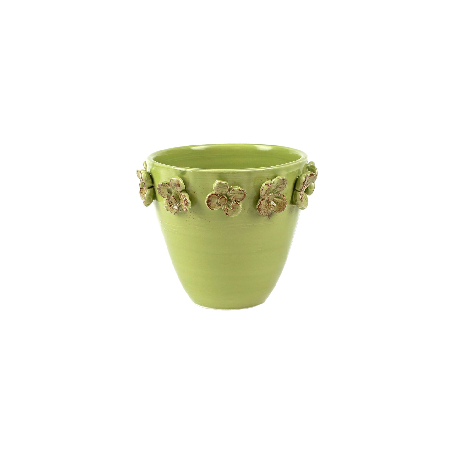 VIETRI Rustic Garden Pistachio Flower Small Cachepot