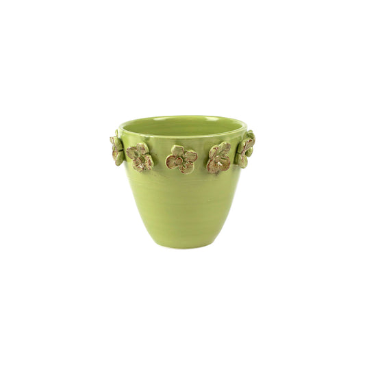 VIETRI Rustic Garden Pistachio Flower Small Cachepot