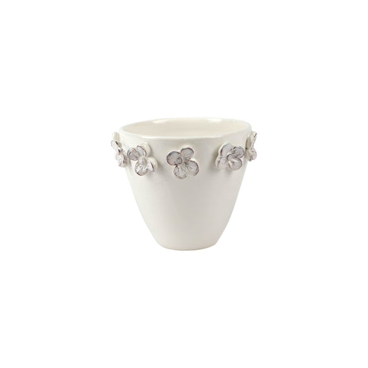 VIETRI Rustic Garden White Flower Small Cachepot