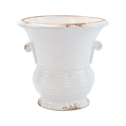 VIETRI Rustic Garden White Medium Flair Planter