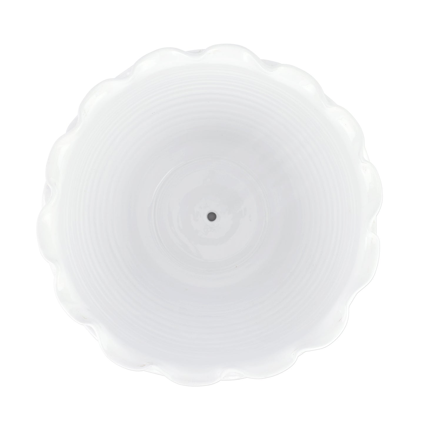 VIETRI Rustic Garden White Ruffle Round Planter