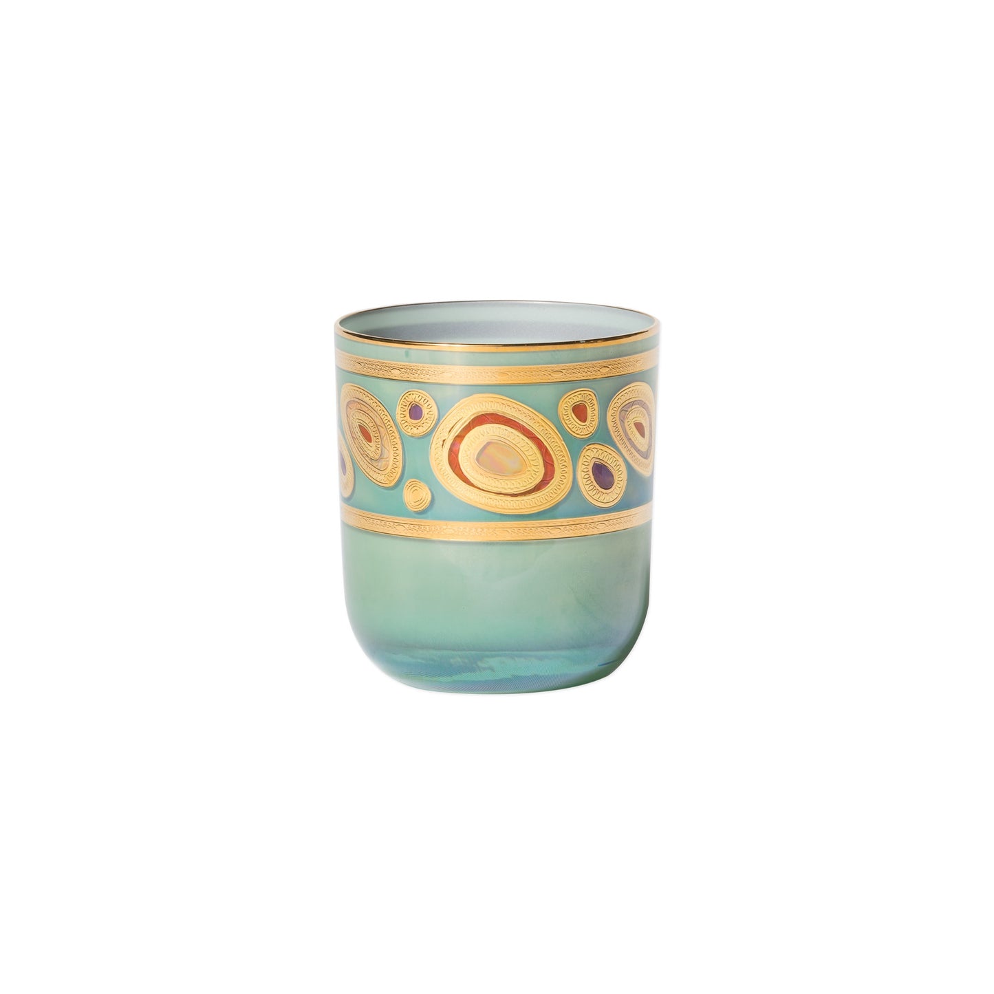 VIETRI Regalia Aqua Double Old Fashioned