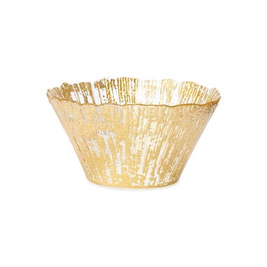 VIETRI Rufolo Glass Gold Brushstroke Small Bowl