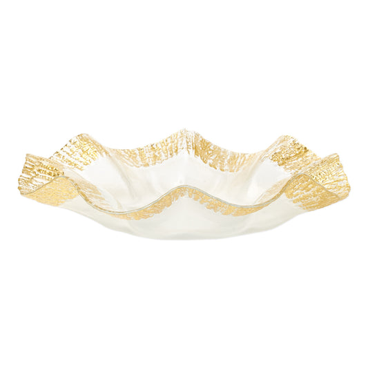 VIETRI Rufolo Glass Gold Platter