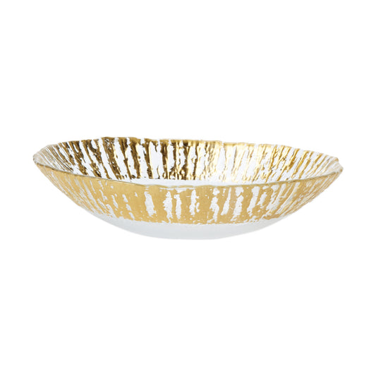VIETRI Rufolo Glass Gold Honeycomb Medium Bowl