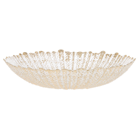 VIETRI Rufolo Glass Gold Large Serving Bowl
