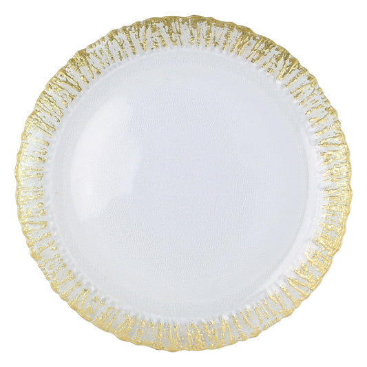 VIETRI Rufolo Glass Gold Round Platter