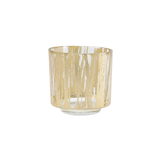 VIETRI Rufolo Glass Gold Brushstroke Votive