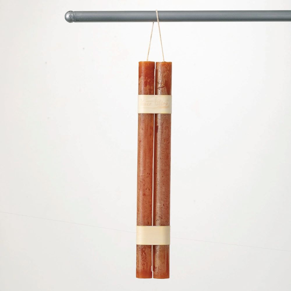 Hanging Timber Taper Candle Pair