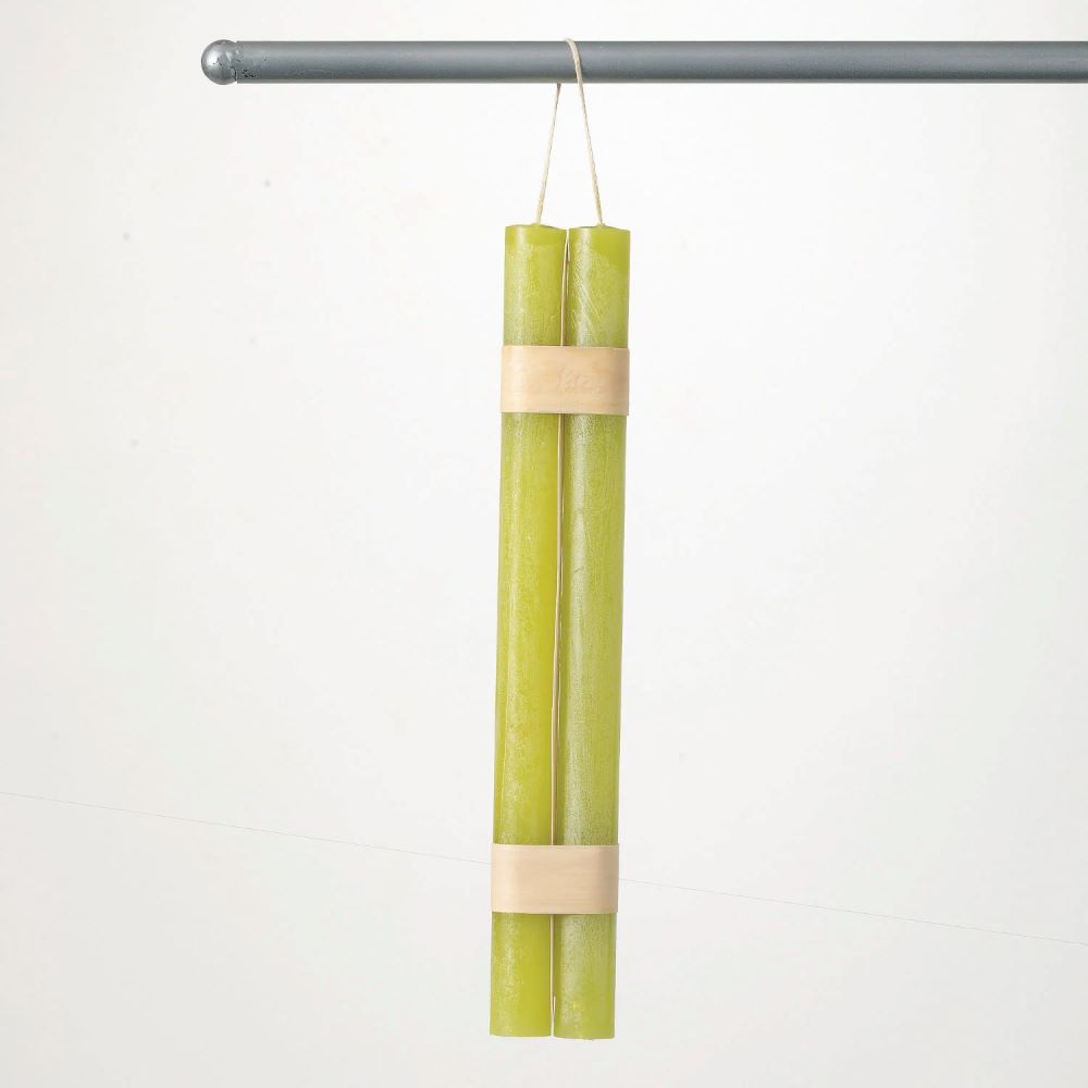 Hanging Timber Taper Candle Pair