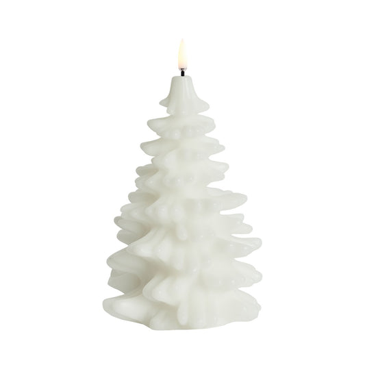 Uyuni Ivory Christmas Tree Candle W11 x H18cm