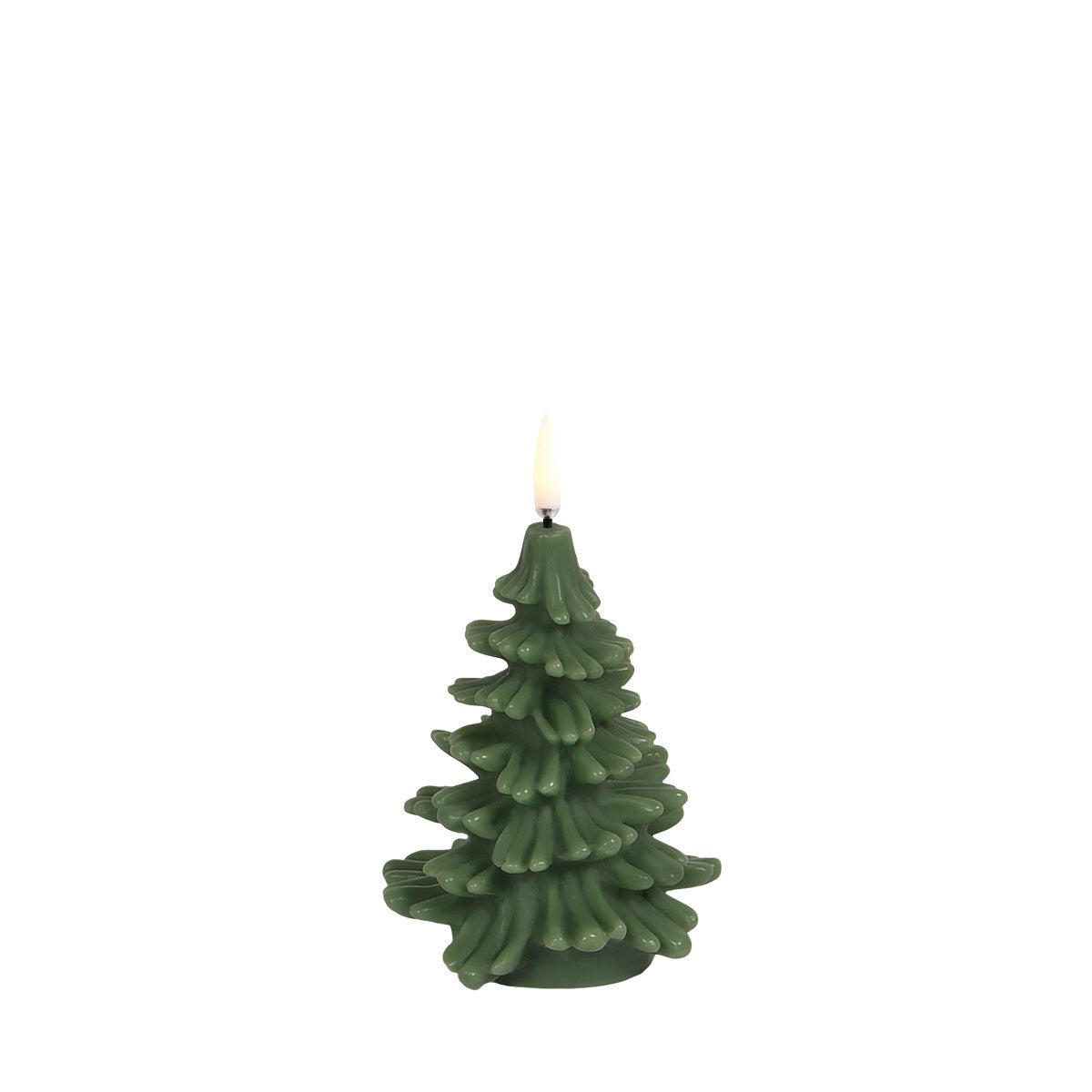 Uyuni Olive Green Christmas Tree Candle W9 x H12cm