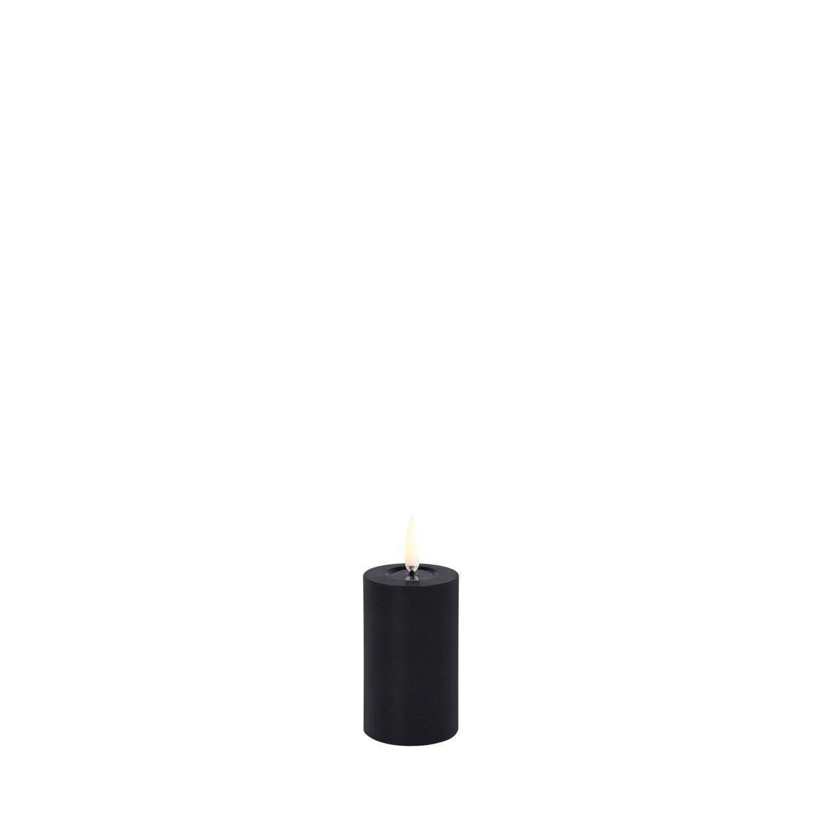 Uyuni Plain Black Smooth Melted Pillar Candle