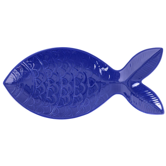 viva by VIETRI Santorini Large Cobalt Figural Fish Platter