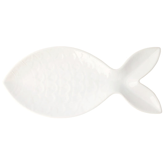 viva by VIETRI Santorini Large White Figural Fish Platter
