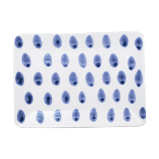 viva by VIETRI Santorini Dot Small Rectangular Platter